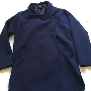 Zara Navy Modern Fit Coat